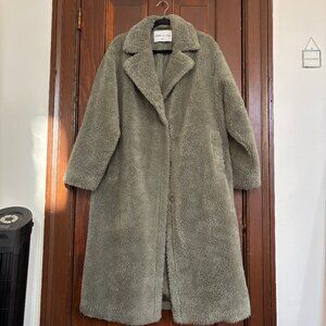 Stand Studio Green Teddy Coat Size